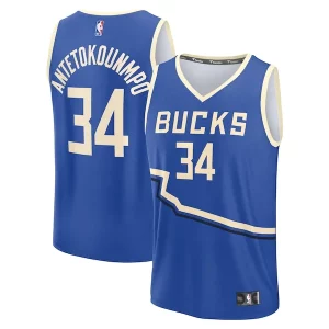 Giannis Antetokounmpo Milwaukee Bucks Youth 2024/25 Unique Fast Break Player Jersey City Edition Royal Perfect for Game Day