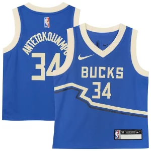 Giannis Antetokounmpo Milwaukee Bucks Nike Toddler 2024/25 Trendy Swingman Player Jersey City Edition Royal for Basketball Enthusiasts
