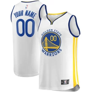 Golden State Stylish Warriors Fast Break Custom Replica Jersey White Association Edition/Royal Ideal for Collectors