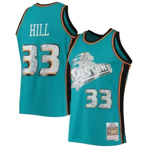 Grant Hill Detroit Pistons 1998/99 Hardwood Classics NBA Fabulous 75th Anniversary Diamond Swingman Jersey Teal Ideal for Collectors