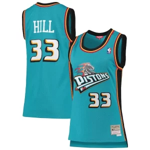Grant Hill Detroit Pistons Women's 1998/99 Fabulous Hardwood Classics Swingman Jersey Teal Great for Fans