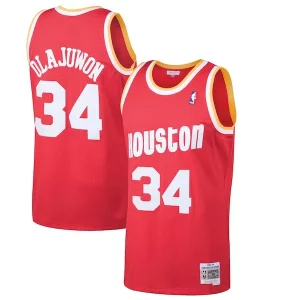 Hakeem Olajuwon Houston Rockets 1993/94 Unique Hardwood Classics Swingman Jersey Red for Basketball Enthusiasts