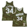 Hakeem Olajuwon Houston Rockets Hardwood Eye - catching Classics 1993/94 Ghost Green Swingman Jersey Camo Great for Fans
