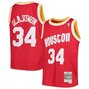 Hakeem Premium Olajuwon Houston Rockets Youth Swingman Throwback Jersey Red Must - Have for Jerseys Lovers