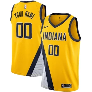 Indiana Pacers Nike 2019/20 Custom Premium Swingman Jersey Yellow Statement Edition Must - Have for Jerseys Lovers
