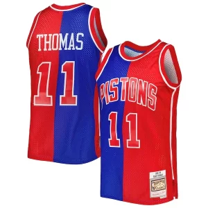 Isiah Thomas Isiah Thomas Hardwood Classics 1988/89 Split Swingman Jersey Blue/Red Gorgeous Perfect for Game Day