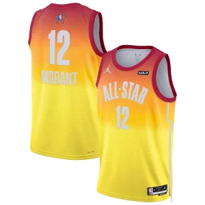Ja Morant Stylish Jordan Brand 2023 NBA All Star Game Swingman Jersey Orange for Basketball Enthusiasts
