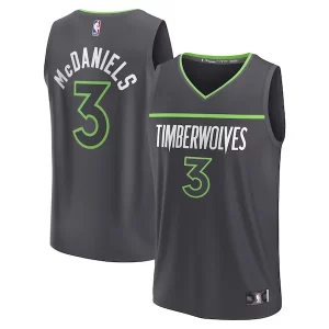 Jaden McDaniels Trendy Minnesota Timberwolves Youth Fast Break Replica Player Jersey Statement Edition Black Must - Have for Jerseys Lovers