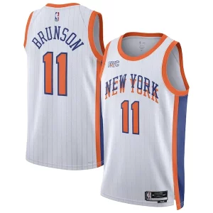 Jalen Brunson New York Knicks Nike Unisex 2024/25 Swingman Premium Player Jersey City Edition White Ideal for Collectors