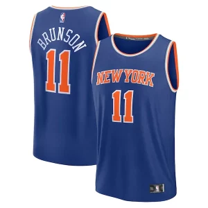 Jalen Brunson New York Stylish Knicks Fast Break Replica Player Jersey Icon Edition Blue Great for Fans