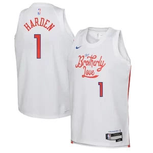 James Gorgeous Harden Philadelphia 76ers Nike Youth 2022/23 Swingman Jersey City Edition White Great for Fans