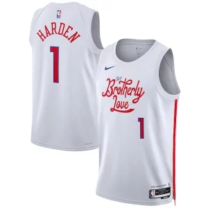 James Harden Philadelphia 76ers Nike Unisex 2022/23 Swingman Jersey City Edition White Trendy Great for Fans