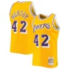 James Worthy Los Angeles Lakers 1984/85 Eye - catching Hardwood Classics Swingman Jersey Gold for Basketball Enthusiasts