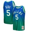 Jason Kidd Dallas Mavericks 1994/95 Hardwood Classics Fadeaway Swingman Player Trendy Jersey Green/Navy for Basketball Enthusiasts