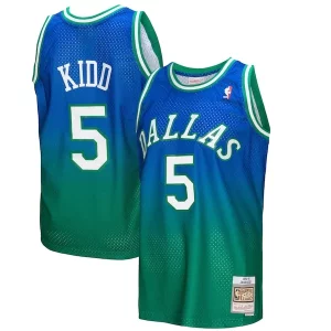 Jason Kidd Dallas Mavericks 1994/95 Hardwood Classics Fadeaway Swingman Player Trendy Jersey Green/Navy for Basketball Enthusiasts