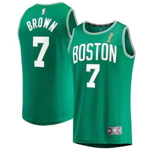 Jaylen Brown Boston Eye - catching Celtics 2024 NBA Finals Champions Fast Break Replica Player Jersey Kelly Green Icon Edition Must - Have for Jerseys Lovers