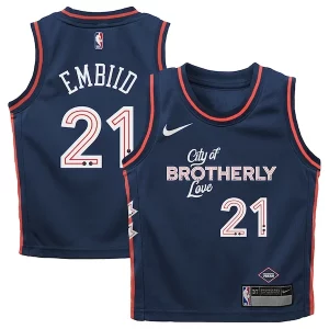 Joel Embiid Philadelphia 76ers Fabulous Nike Toddler Swingman Replica Jersey City Edition Navy for Basketball Enthusiasts