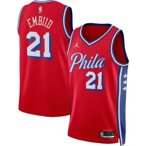 Joel Embiid Philadelphia 76ers Jordan Brand Unisex Swingman Jersey Statement Trendy Edition Red Ideal for Collectors