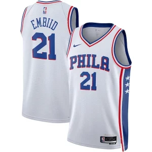 Joel Embiid Philadelphia 76ers Nike Unique Unisex Swingman Jersey Association Edition White/Royal Must - Have for Jerseys Lovers