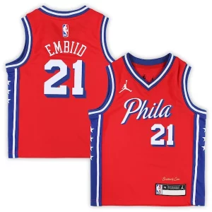 Joel Embiid Premium Philadelphia 76ers Jordan Brand Preschool 2022/23 Replica Jersey Statement Edition Red Perfect for Game Day
