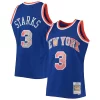 John Starks New Chic York Knicks 1991/92 Hardwood Classics NBA 75th Anniversary Diamond Swingman Jersey Blue for Basketball Enthusiasts