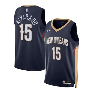 Jose Alvarado Trendy New Orleans Pelicans Nike Unisex Swingman Jersey Icon Edition Navy Must - Have for Jerseys Lovers