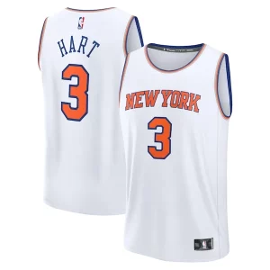 Josh Hart New York Knicks Fast Break Stylish Replica Player Jersey Association Edition White Must - Have for Jerseys Lovers