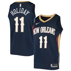 Jrue Premium Holiday New Orleans Pelicans Nike Swingman Jersey Navy Must - Have for Jerseys Lovers