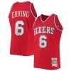 Julius Erving Philadelphia 76ers 1982/83 Hardwood Classics NBA 75th Anniversary Diamond Swingman Jersey Red Stylish Must - Have for Jerseys Lovers