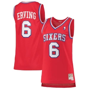 Julius Erving Philadelphia 76ers Women's 1982/83 Hardwood Classics Swingman Fabulous Jersey Red Great for Fans