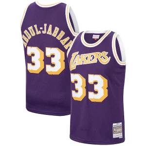 Kareem Abdul Elegant Jabbar Los Angeles Lakers Hardwood Classics Swingman Jersey Purple/Gold Must - Have for Jerseys Lovers