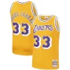 Kareem Abdul Jabbar Los Angeles Lakers Hardwood Fabulous Classics Swingman Jersey Gold/Purple for Basketball Enthusiasts