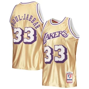 Kareem Abdul Trendy Jabbar Los Angeles Lakers 75th Anniversary 1983/84 Hardwood Classics Swingman Jersey Gold Ideal for Collectors