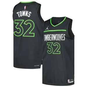 Karl Anthony Gorgeous Towns Minnesota Timberwolves Jordan Brand Authentic Player Jersey Statement Edition Anthracite Perfect for Game Day