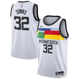 Karl Anthony Towns Fabulous Minnesota Timberwolves Nike Unisex 2022/23 Swingman Jersey City Edition White Must - Have for Jerseys Lovers