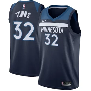 Karl Anthony Towns Minnesota Timberwolves Nike Elegant Swingman Jersey Navy Icon Edition for Basketball Enthusiasts