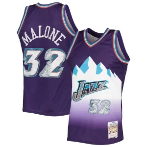 Karl Malone Utah Jazz 1996/97 Hardwood Classics NBA 75th Eye - catching Anniversary Diamond Swingman Jersey Purple Perfect for Game Day