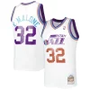 Karl Malone Utah Jazz Eye - catching 1991/92 Hardwood Classics Reload 3.0 Swingman Jersey White Perfect for Game Day
