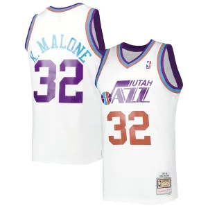 Karl Malone Utah Jazz Eye - catching 1991/92 Hardwood Classics Reload 3.0 Swingman Jersey White Perfect for Game Day