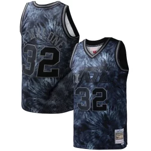 Karl Malone Utah Trendy Jazz Hardwood Classics 1991/92 Tie Dye Swingman Jersey Black for Basketball Enthusiasts