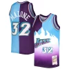 Karl Stylish Malone Utah Jazz Hardwood Classics 1996/97 Split Swingman Jersey Purple/Turquoise for Basketball Enthusiasts