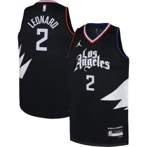 Kawhi Leonard LA Clippers Jordan Unique Brand Youth Swingman Jersey Statement Edition Black Must - Have for Jerseys Lovers
