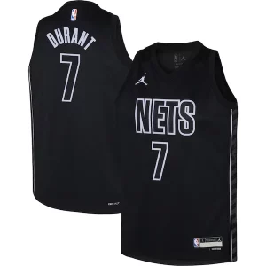 Kevin Durant Brooklyn Nets Jordan Elegant Brand Youth Swingman Jersey Statement Edition Black Perfect for Game Day