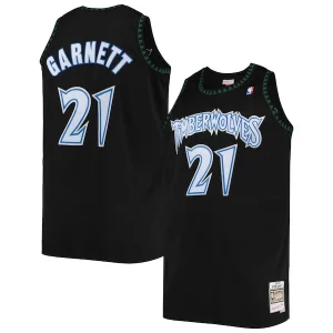 Kevin Garnett Elegant Minnesota Timberwolves 1997/98 Big & Tall Hardwood Classics Swingman Jersey Black Perfect for Game Day