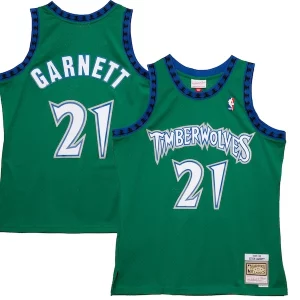Kevin Garnett Minnesota Fabulous Timberwolves 1997/98 Hardwood Classics Reload 2.0 Swingman Jersey Green for Basketball Enthusiasts