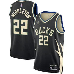 Khris Middleton Milwaukee Bucks Jordan Brand Unisex Swingman Jersey Gorgeous Statement Edition Black Ideal for Collectors