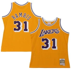 Kurt Rambis Stylish Los Angeles Lakers 1984/85 Swingman Jersey Gold Great for Fans