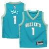LaMelo Ball Charlotte Eye - catching Hornets Jordan Brand Preschool 2023/24 Swingman Replica Jersey City Edition Teal Must - Have for Jerseys Lovers