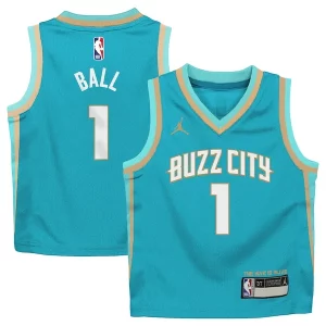 LaMelo Ball Charlotte Eye - catching Hornets Jordan Brand Preschool 2023/24 Swingman Replica Jersey City Edition Teal Must - Have for Jerseys Lovers