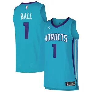 LaMelo Ball Charlotte Hornets Jordan Brand Authentic Eye - catching Player Jersey Icon Edition Teal for Basketball Enthusiasts